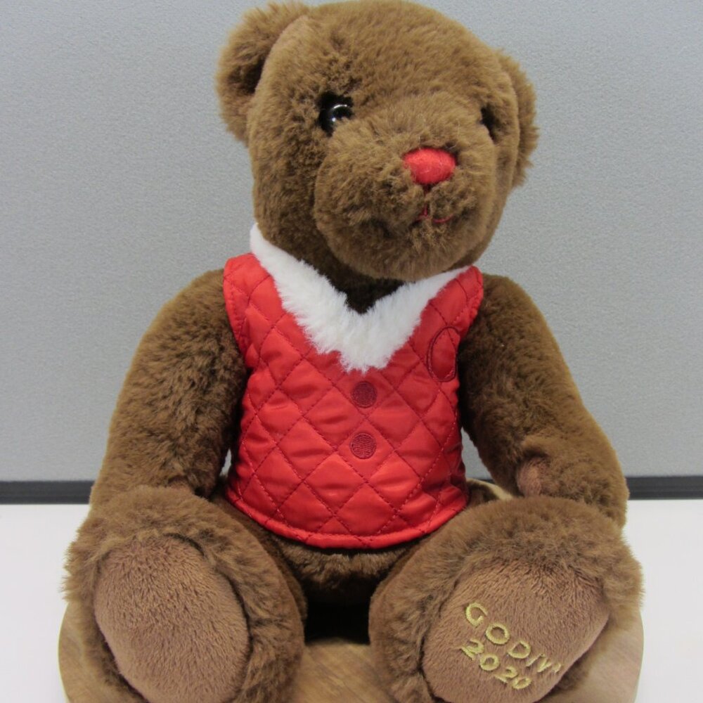 Godiva Chocolate Stuffed / Plush 2020 Holiday Christmas Bear.